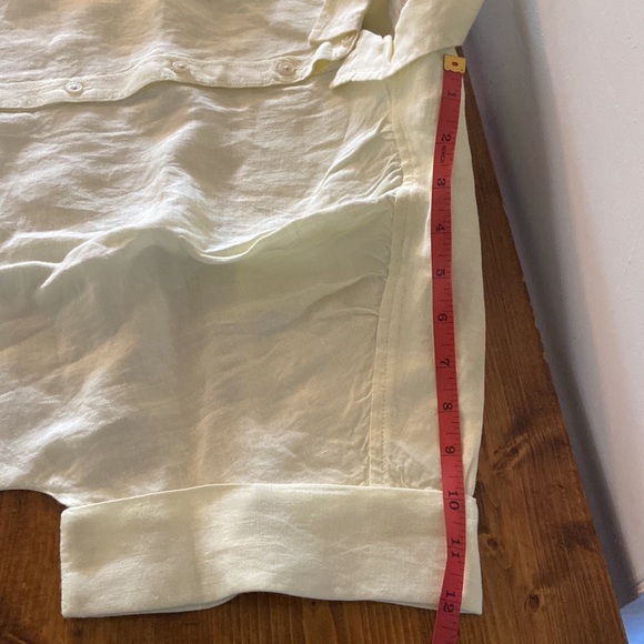J. Crew BAIRD McNUTT Irish Linen top. New without tags!  Yellow, cream buttons - Picture 12 of 13